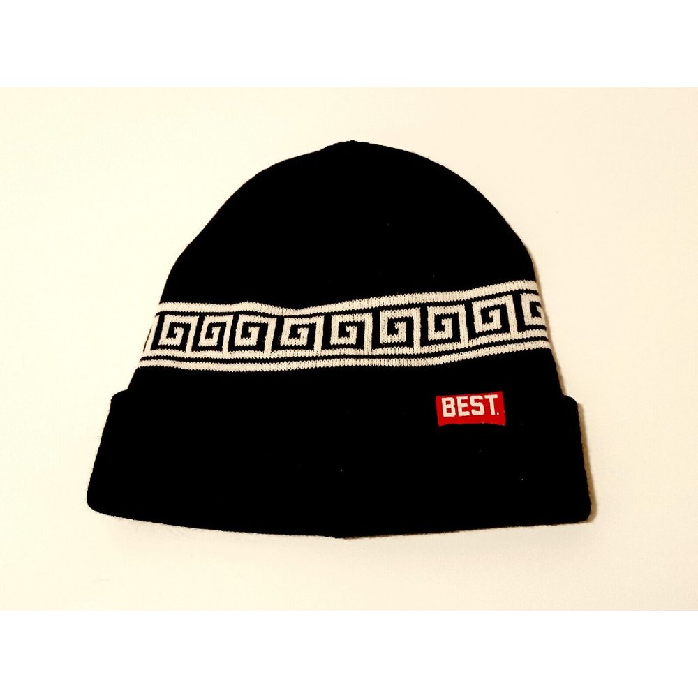 Breezy Excursion Black and White Pattern Beanie Best NWOT Unisex